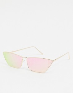 Солнцезащитные очки "кошачий глаз" с розово-золотистыми стеклами My Accessories London-Серебряный