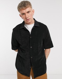 Черная рубашка с короткими рукавами Weekday-Черный