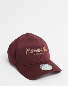 Бордовая бейсболка с эффектом металлик Mitchell & Ness 110-Красный