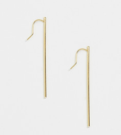 Серьги из позолоченного серебра с планкой ASOS DESIGN-Золотой