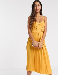 Оранжевое платье миди на бретельках ASOS DESIGN Premium-Розовый