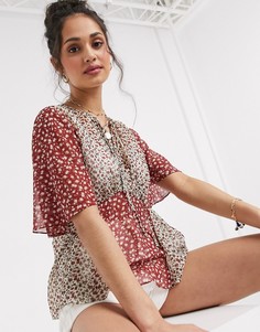 Чайная блузка с рукавами-кимоно и цветочным принтом ASOS DESIGN-Мульти