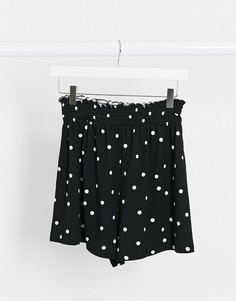 Шорты в горошек с присборенной талией от комплекта ASOS DESIGN-Мульти