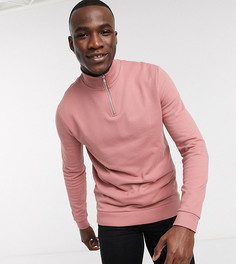 Свитшот ягодного цвета из органического хлопка ASOS DESIGN Tall-Розовый