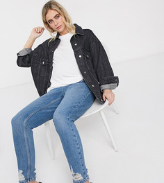 Джинсы в винтажном стиле с посадкой над животом Topshop Maternity-Синий