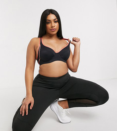 Черный спортивный бюстгальтер на косточках Dorina Plus Size