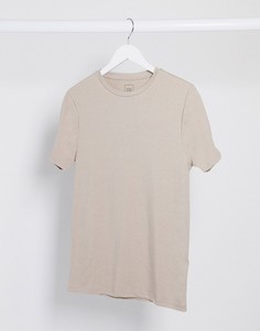 Светло-коричневая обтягивающая футболка River Island-Светло-коричневый