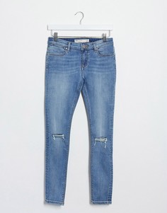 Рваные джинсы скинни с заниженной талией ASOS DESIGN-Синий