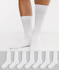 Белые носки до щиколотки ASOS DESIGN - Набор из 7 пар со скидкой-Белый