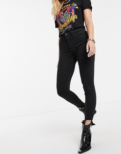 Черные джинсы с рваной отделкой по краям Topshop-Черный