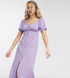 Чайное платье миди с мелким цветочным принтом Reclaimed Vintage inspired-Фиолетовый