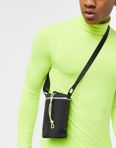 Черная сумка через плечо для бутылки ASOS DESIGN-Черный