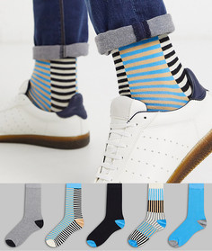 5 пар ярких носков ASOS DESIGN-Мульти
