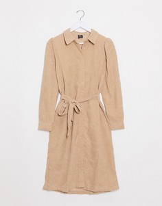 Бежевое вельветовое платье-рубашка Vero Moda-Бежевый