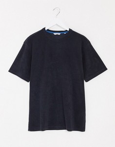 Темно-синяя махровая oversized-футболка Only & Sons-Темно-синий