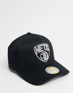 Черная бейсболка с нашивкой Mitchell & Ness NBA Brooklyn Nets 110-Черный