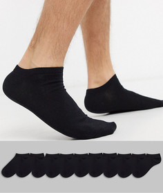10 пар низких черных носков ASOS DESIGN-Черный