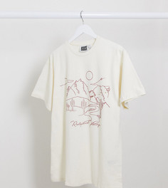 Свободная футболка в стиле унисекс с принтом Reclaimed Vintage inspired-Кремовый