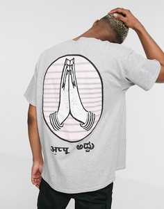Футболка в стиле oversized с принтом HNR LDN-Белый Honour