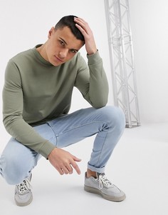 Свитшот из органического хлопка цвета хаки ASOS DESIGN-Зеленый