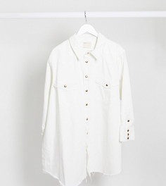 Белая джинсовая oversized-футболка ASOS DESIGN Curve-Белый