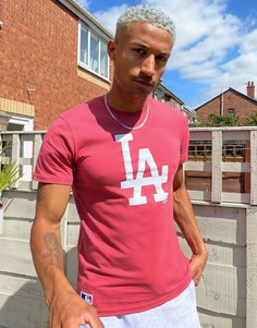 Розовая футболка с логотипом на груди New Era MLB LA Dodgers-Розовый