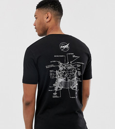 Свободная футболка с принтом на спине ASOS DESIGN Tall NASA-Черный