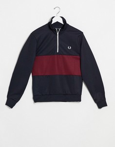 Черная олимпийка в стиле колор блок Fred Perry-Черный