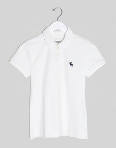 Белая футболка-поло с логотипом Abercrombie & Fitch-Белый