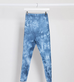 Леггинсы с однотонным принтом тай-дай ASOS DESIGN Maternity-Синий