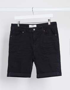Черные джинсовые шорты супероблегающего кроя Bershka-Черный