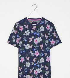 Темно-синяя футболка с цветочным принтом Ted Baker Tall-Темно-синий