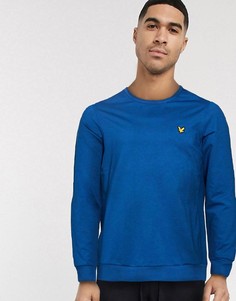Свитшот из хорошо впитывающей влагу ткани с круглым вырезом Lyle & Scott-Синий