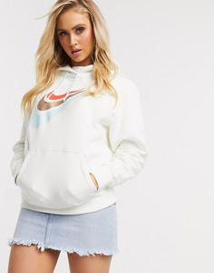 Oversized-худи кремового цвета с логотипом-галочкой Nike-Кремовый