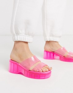 Розовые массивные сандалии в стиле 90-х с двумя ремешками ASOS DESIGN-Розовый