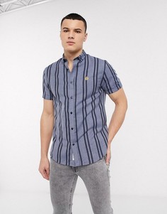 Рубашка в полоску с короткими рукавами River Island-Синий