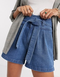 Синие джинсовые шорты с поясом Vero Moda-Синий