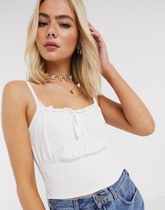 Присборенный кроп-топ ASOS DESIGN-Белый