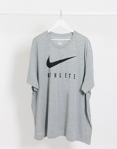 Серая футболка с принтом "Athlete" Nike Plus Training-Черный
