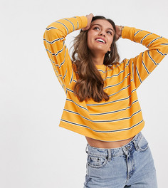 Желтый короткий лонгслив в полоску ASOS DESIGN Petite-Мульти