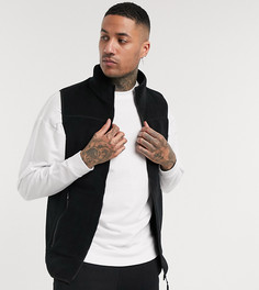 Черный флисовый жилет ASOS DESIGN Tall