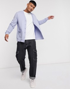 Лавандовый трикотажный кардиган ASOS DESIGN-Фиолетовый