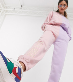 Свободные джоггеры в стиле колор блок от комплекта Local Heroes-Фиолетовый