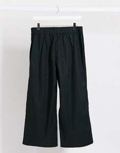 Черные широкие брюки из органического хлопка Monki-Черный