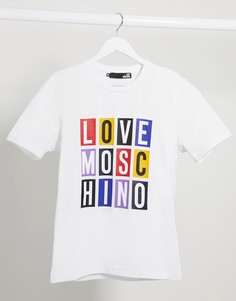 Футболка с принтом Love Moschino-Белый