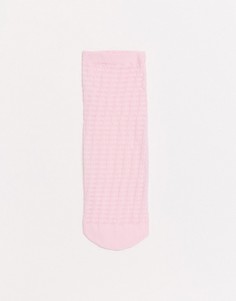Прозрачные розовые носки в клеточку & Other Stories-Розовый