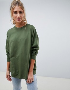 Легкий oversize-свитшот цвета хаки ASOS DESIGN-Зеленый