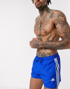 Синие шорты для плавания с 3 полосками adidas-Синий