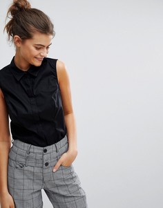 Рубашка из эластичного хлопка без рукавов ASOS DESIGN fuller bust-Черный