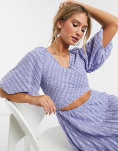 Лавандовое платье миди с запахом и плиссировкой ASOS DESIGN-Фиолетовый